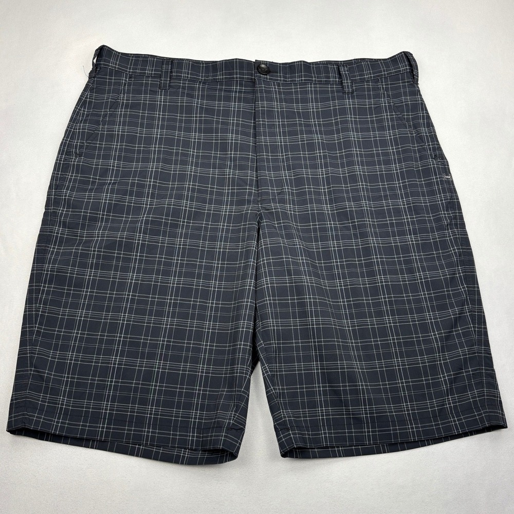 Under Armour Shorts Mens 40 Gray Plaid Match Play Stretch Flat Front Golf Course